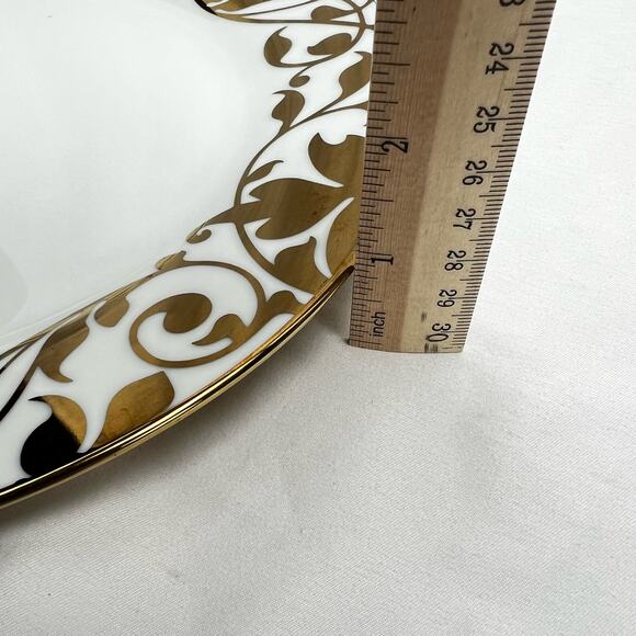 Ciroa Luxe Fine Porcelain Metallic Accent Fiori Pattern Dinner Plate Replacement - Picture 4 of 5